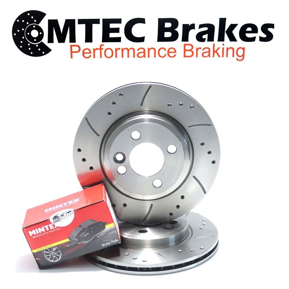 VOLVO 850 T5R Front  Drilled Grooved Brake Discs + MINTEX PADS