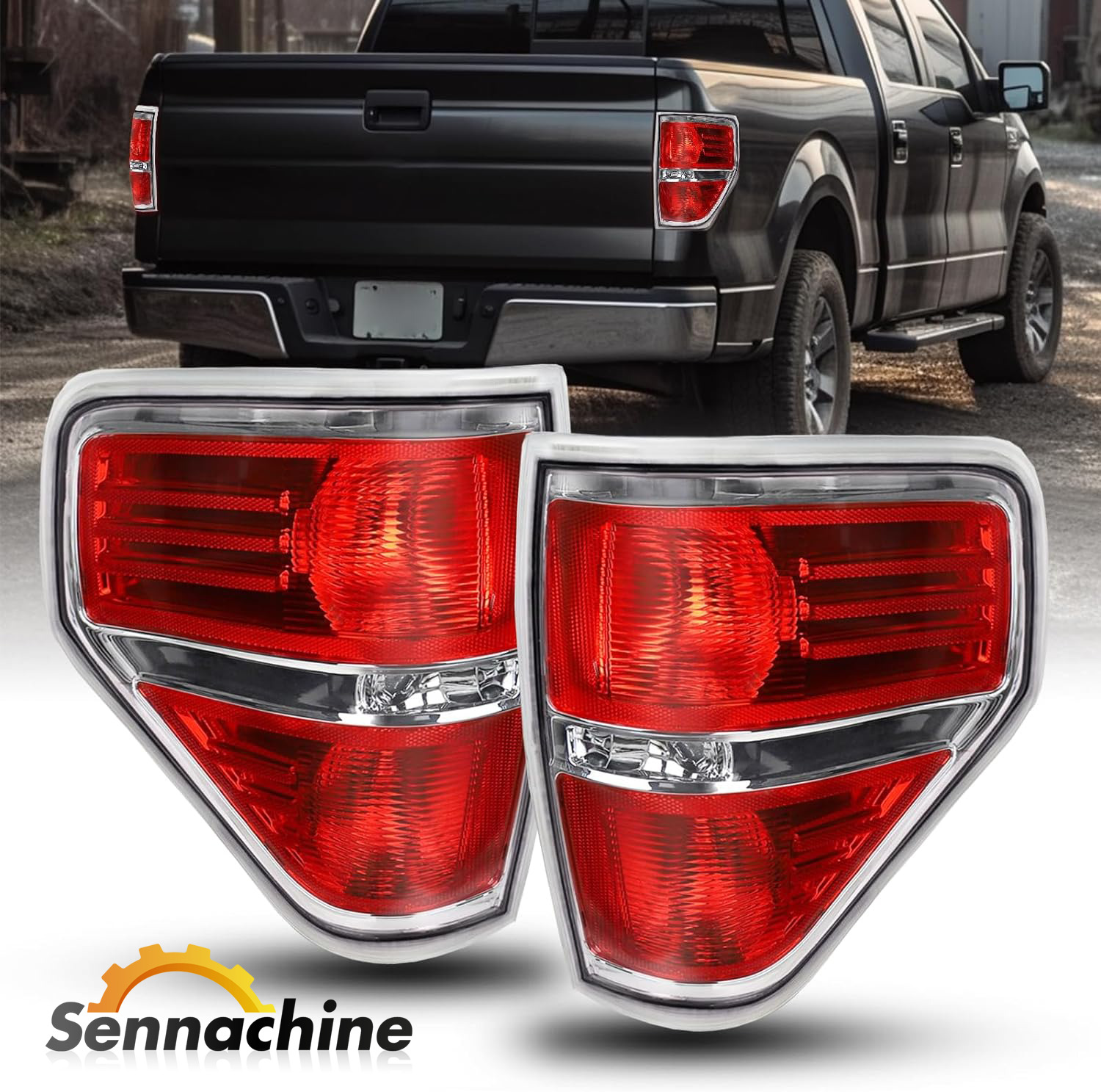 REAR TAIL LIGHTS BRAKE LAMPS LEFT & RIGHT FIT FOR 2009-2014 FORD F-150 PICKUP