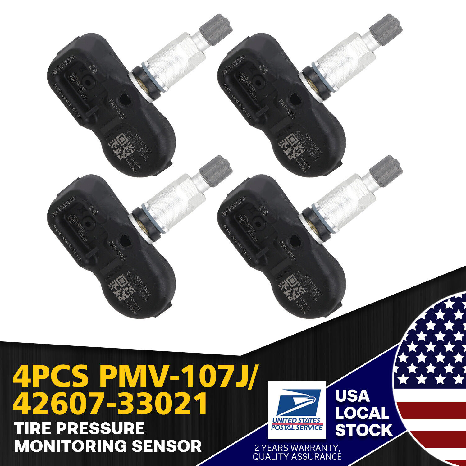 4PCS Tire Pressure Sensor TPMS 42607-33021 PMV-107J For 2008-2011 Lexus GS460