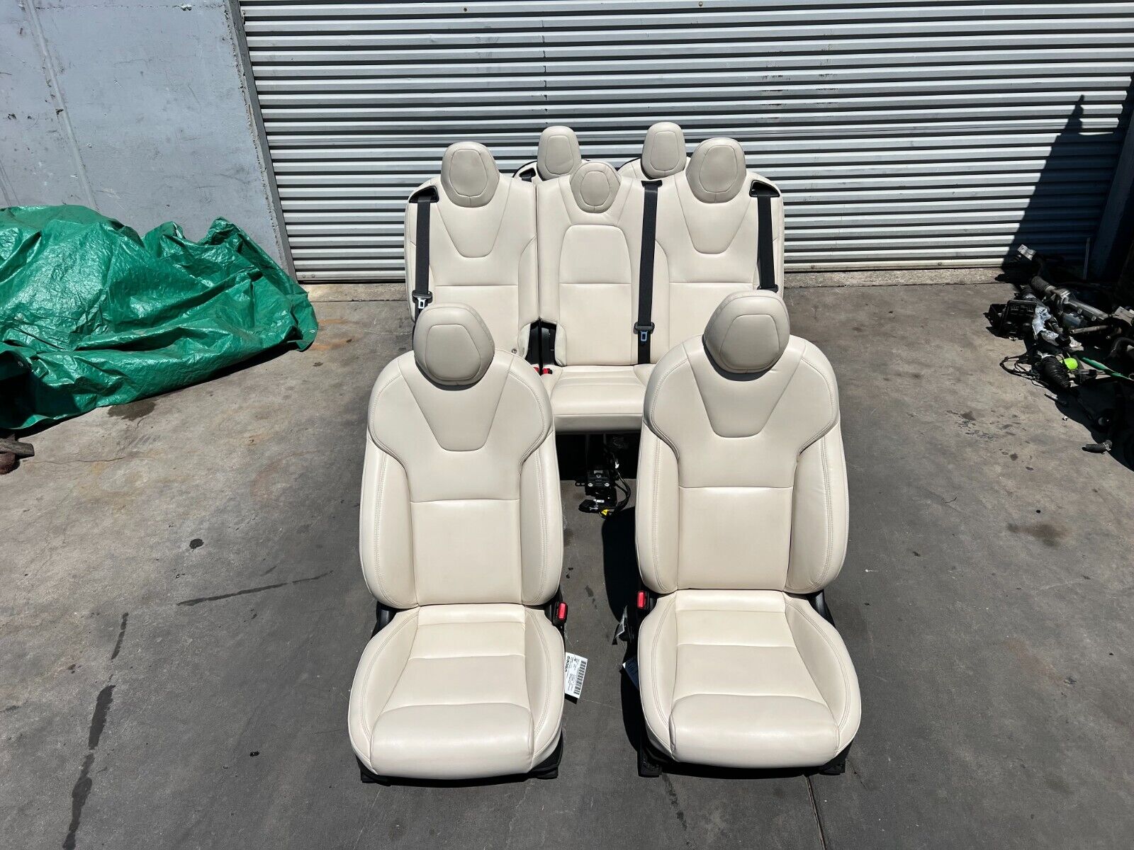 2020 Tesla Model X Complete Interior 7 Seats Set 1st,2nd,3rd Rows Door Trims Tan