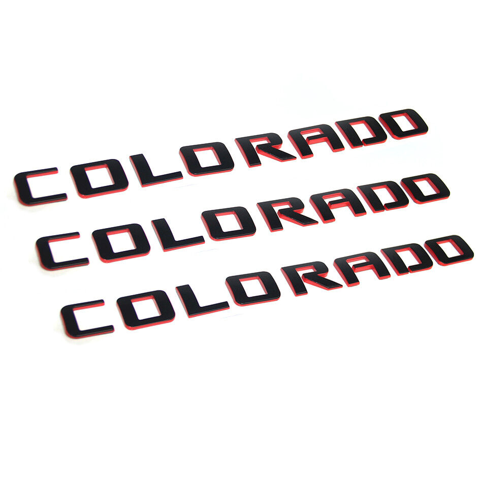 3x Colorado Red Line Nameplate Emblem Badge letter 3D Chevrolet 3D Redline