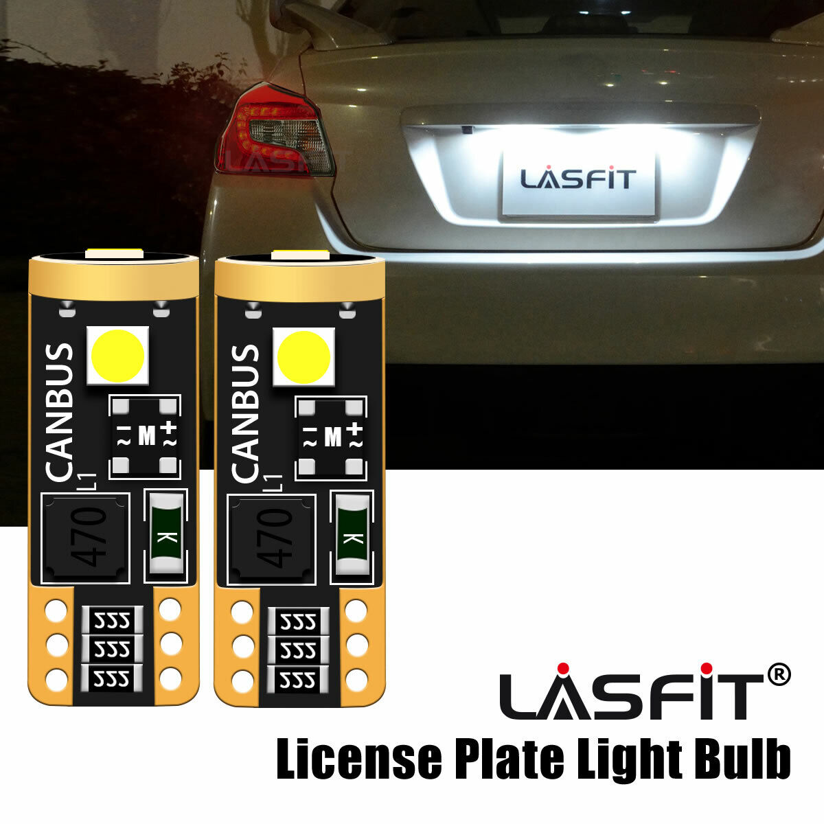 Super White LED License Plate Light Bulbs Wedge CANBUS 168 T10 for Cadillac 2019