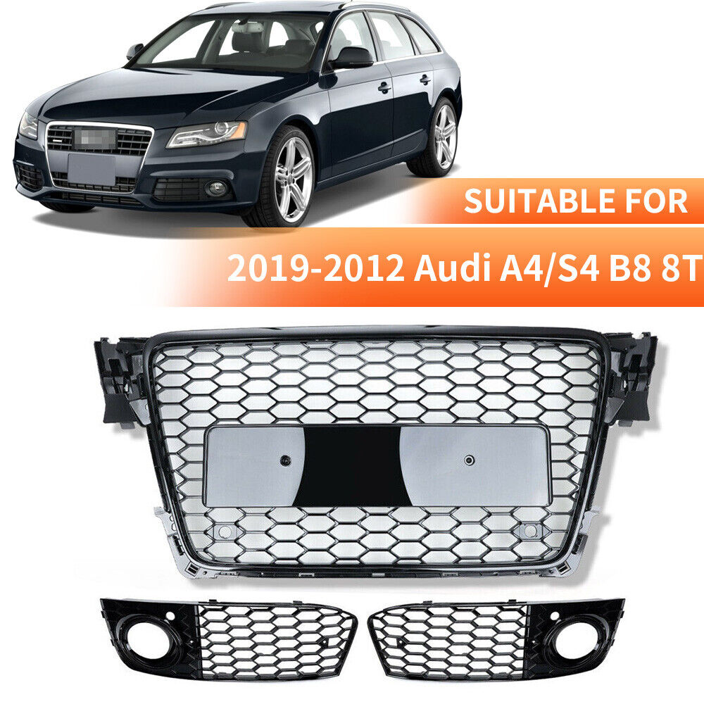 Fits For Audi B8 A4 S4 RS4 style 09-12 Front Henycomb Mesh Bumper Grill grille