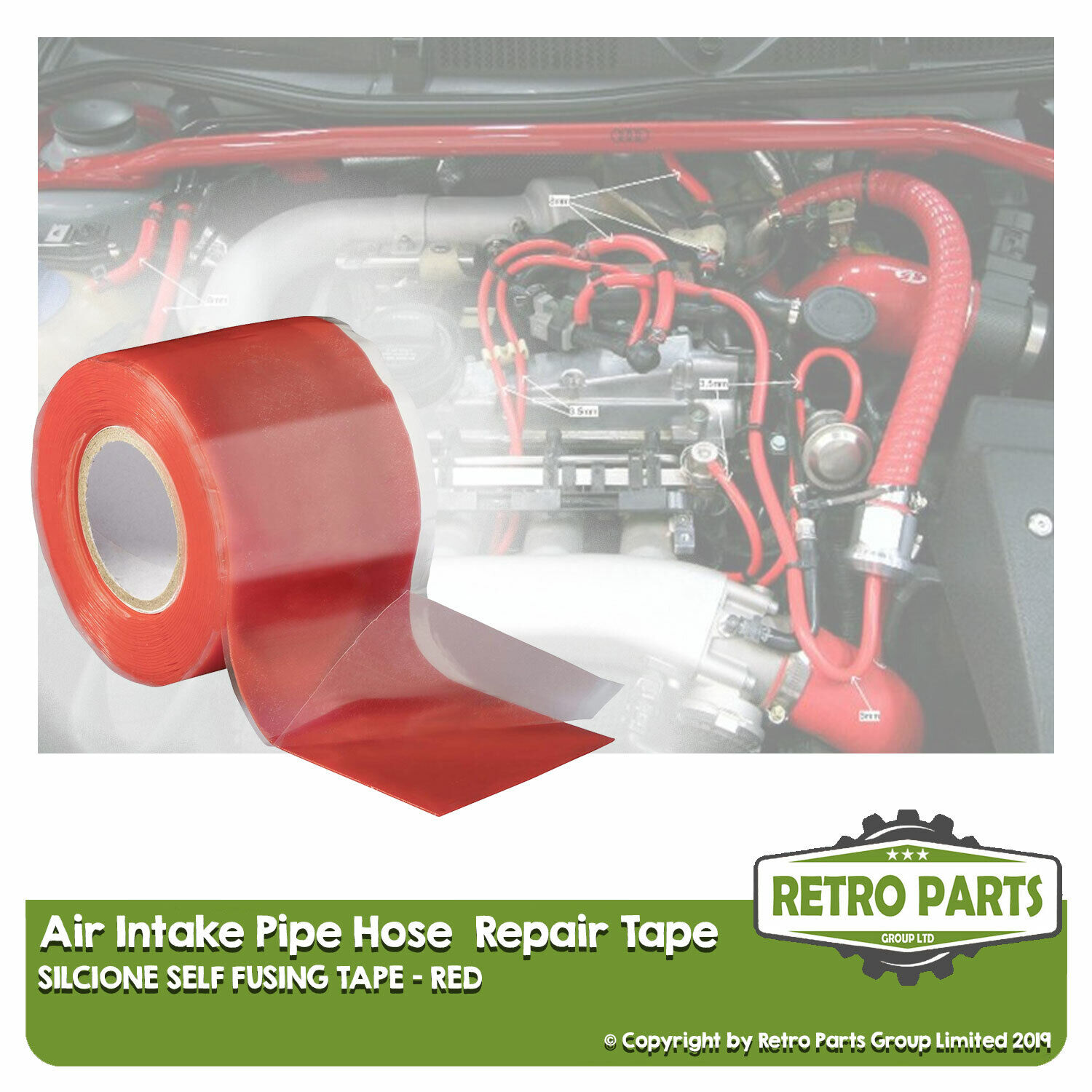 Air Intake Inlet Pipe Hose Repair Tape For Reliant. Leak Fix Seal Red