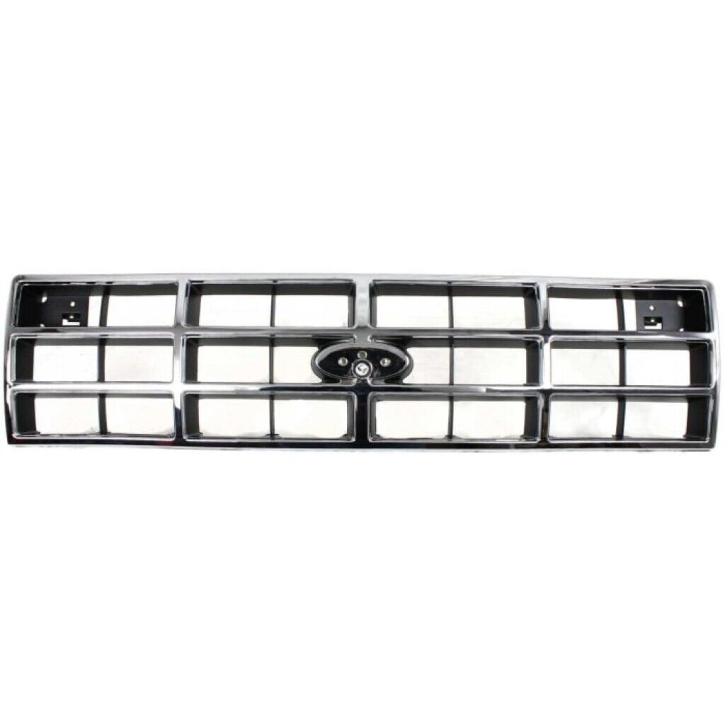 For Ford Bronco II Grille Assembly 1989 1990 Chrome Shell/Painted Silver