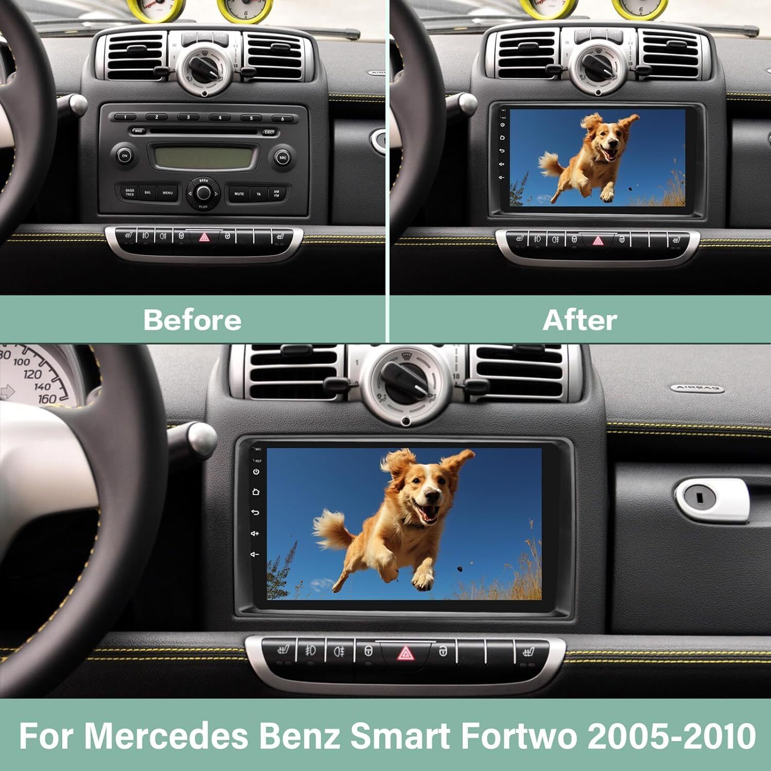For 2005-2010 Benz Smart Fortwo Android 13 Radio Car GPS Navi BT Stereo Headunit