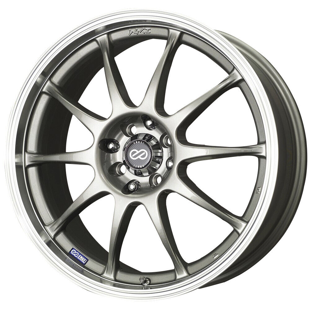 ENKEI J10 17X7 5X100/5X114.3 Offset 38 Silver with Machined Lip (Quantity of 4)