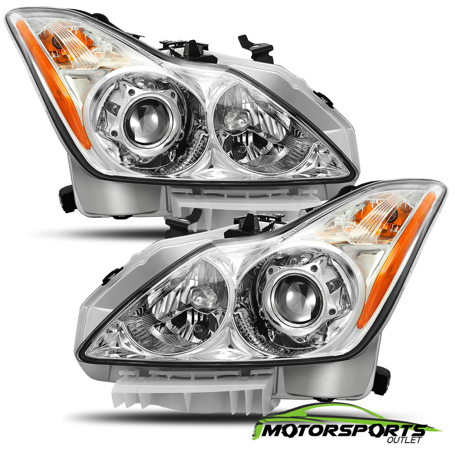 For 2008-2015 Infiniti G37/Q60 Coupe Factory Style Chrome Headlights Pair