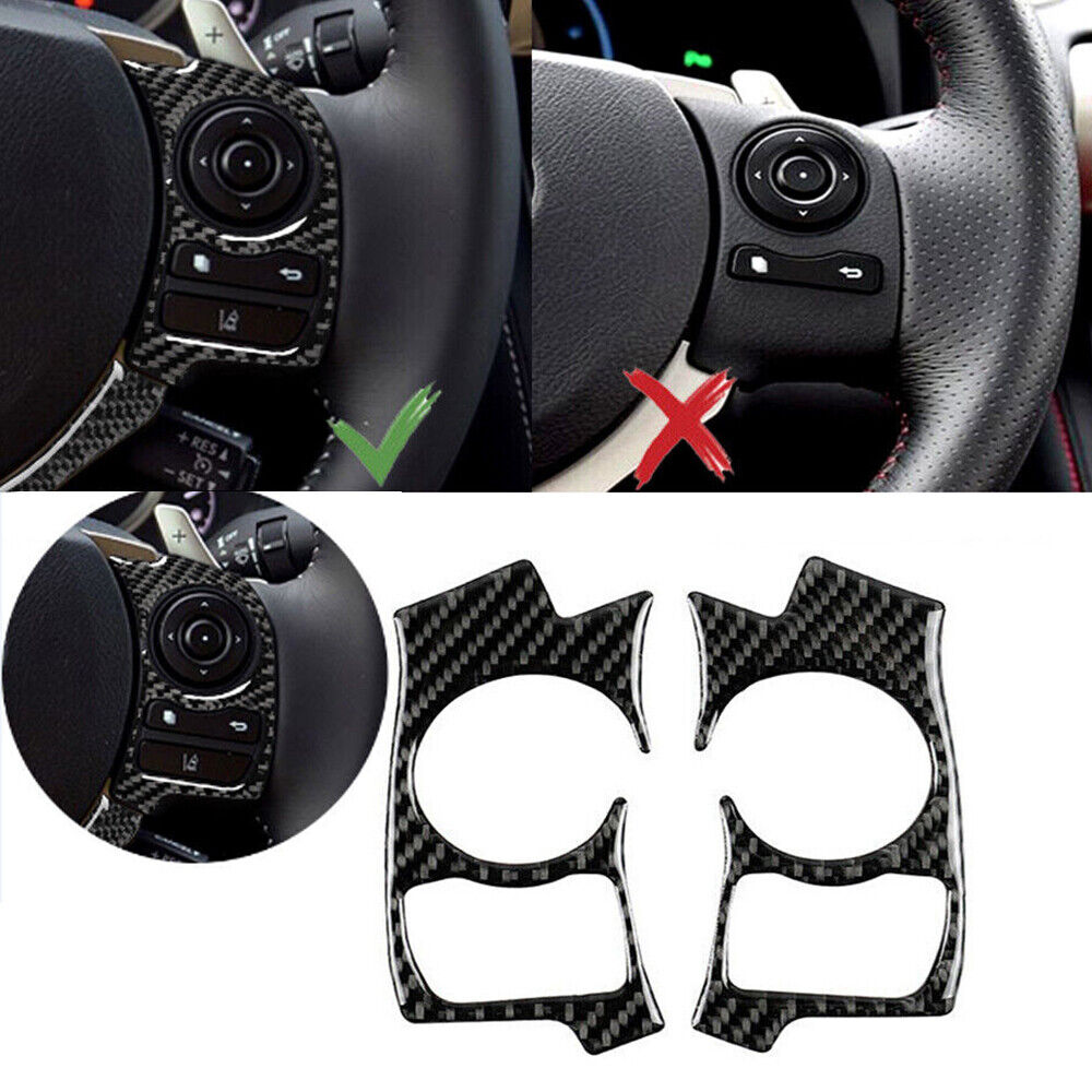 Carbon Fiber Steering Wheel Button Cover For LEXUS IS250 IS300 IS350 2014-2017 