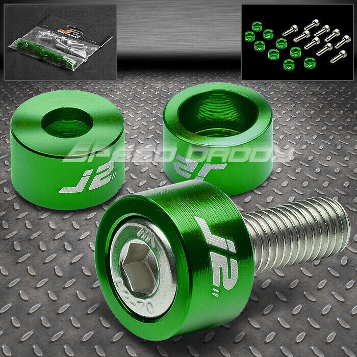 J2 ALUMINUM JDM HEADER MANIFOLD CUP WASHER+BOLT KIT FOR ACCORD CG PRELUDE GREEN