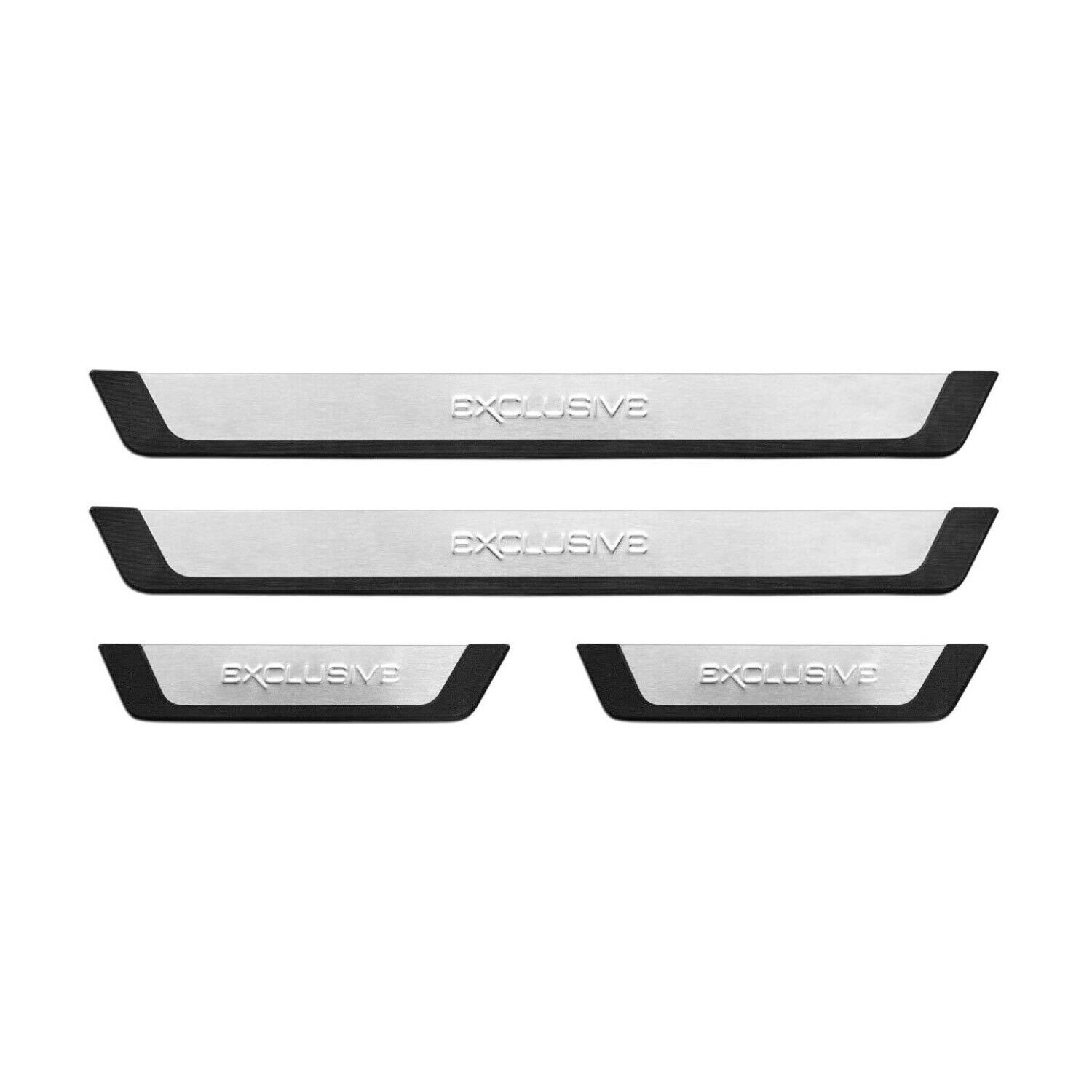 Door Sill Scuff Plate Scratch Protector for VW Passat Exclusive Steel Silver 4x