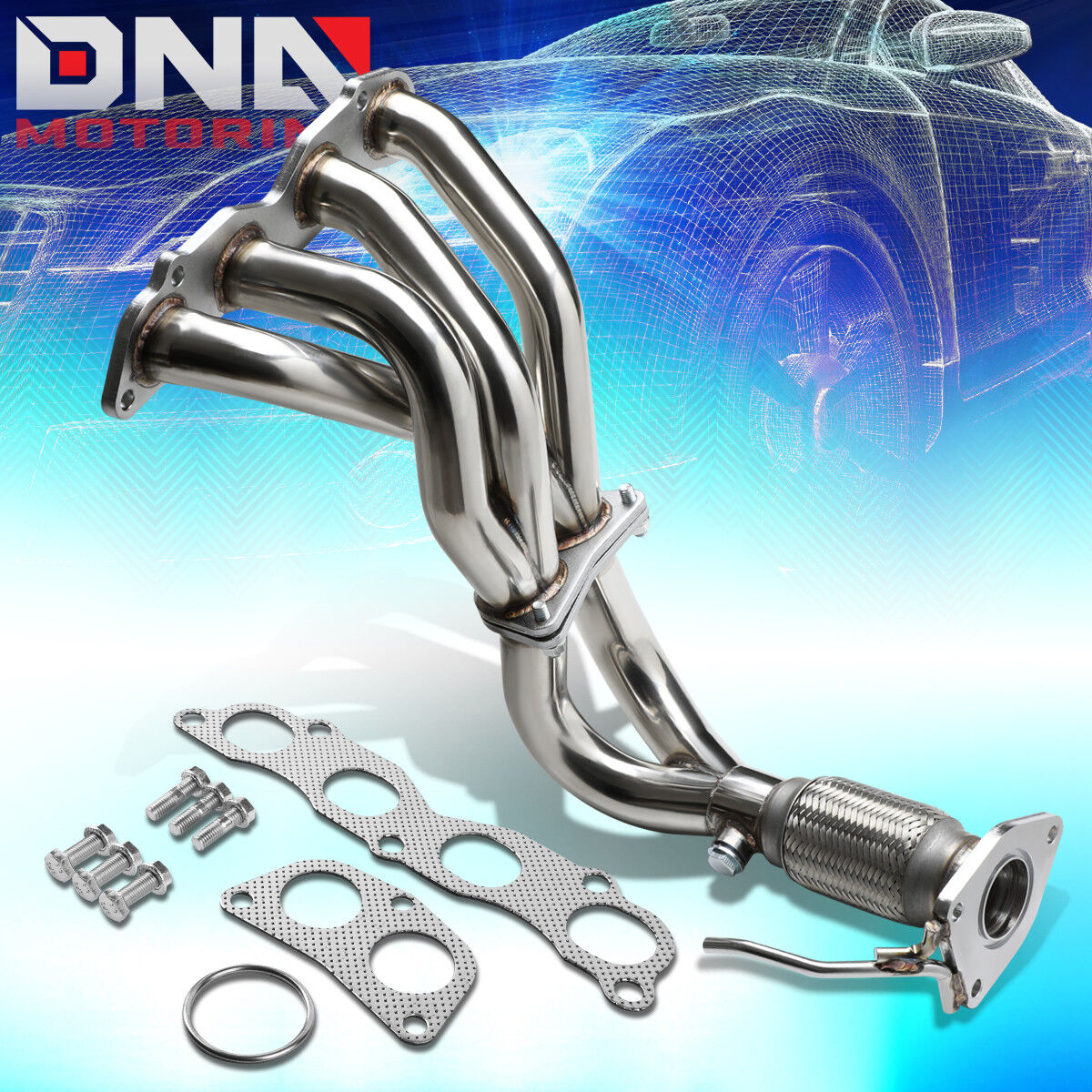 FOR 03-07 HONDA ACCORD 2.4 K24A4 T-304 STAINLESS PERFORMANCE HEADER EXHAUST