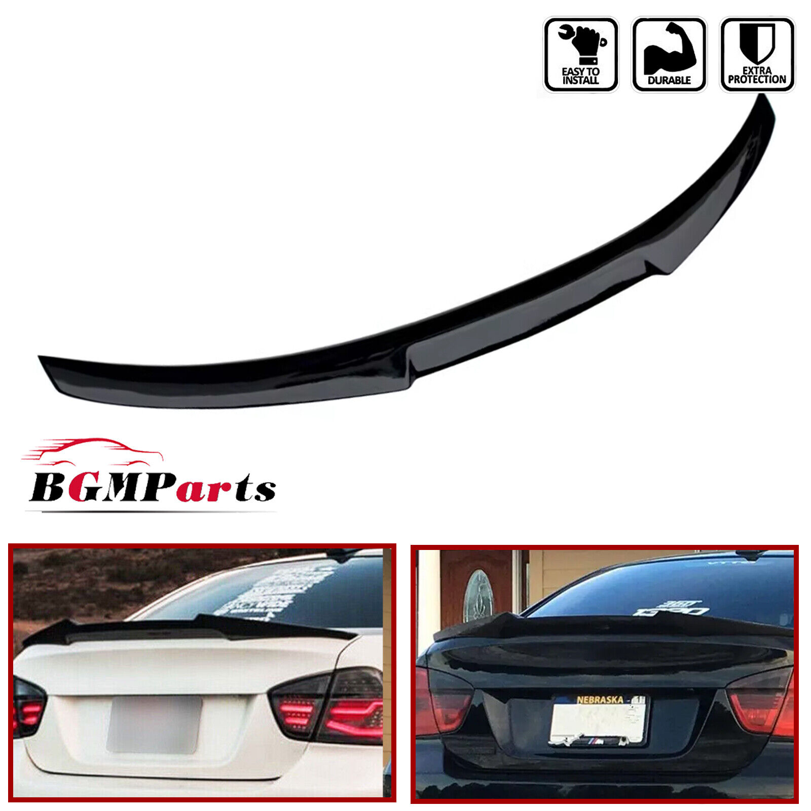 Rear Spoiler Wing Trunk Wing For 2006-2011 BMW E90 328i 335i 3 Series 4-Door
