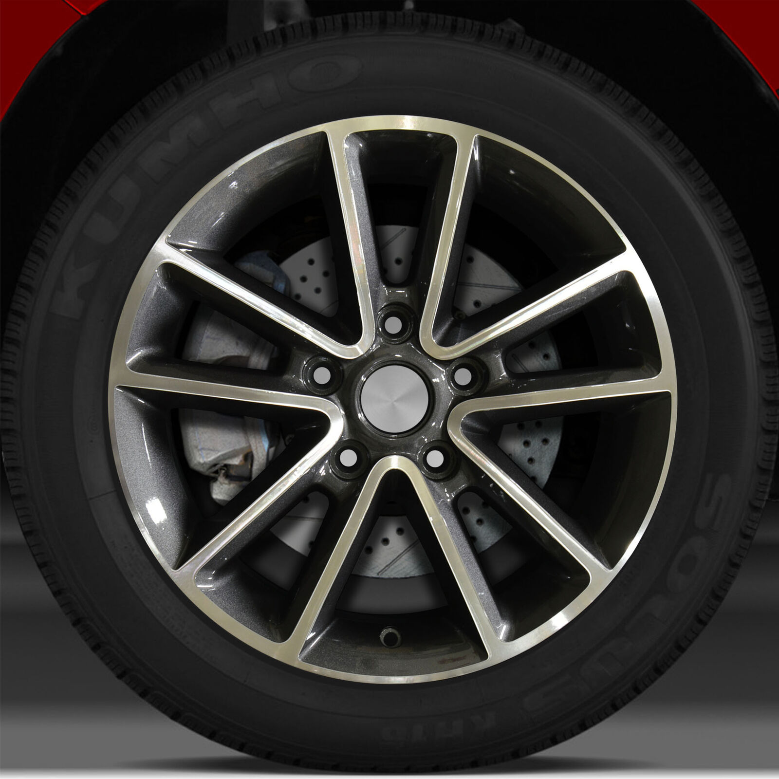 17x6.5 Factory Wheel (Dark Charcoal Machined Bright) for Dodge Caravan