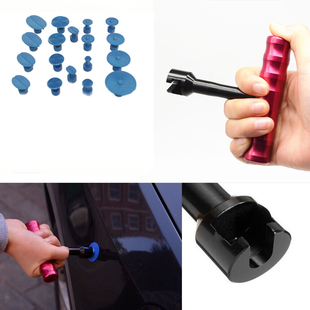 18pcs Car Tabs & T Bar Hammer Puller Lifter Paintless Dent Pit Repair Tools