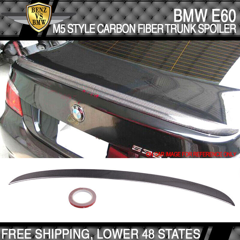 USA STOCK 04-10 BMW 5 Series E60 4Dr M5 Style Carbon Fiber Trunk Spoiler (CF)