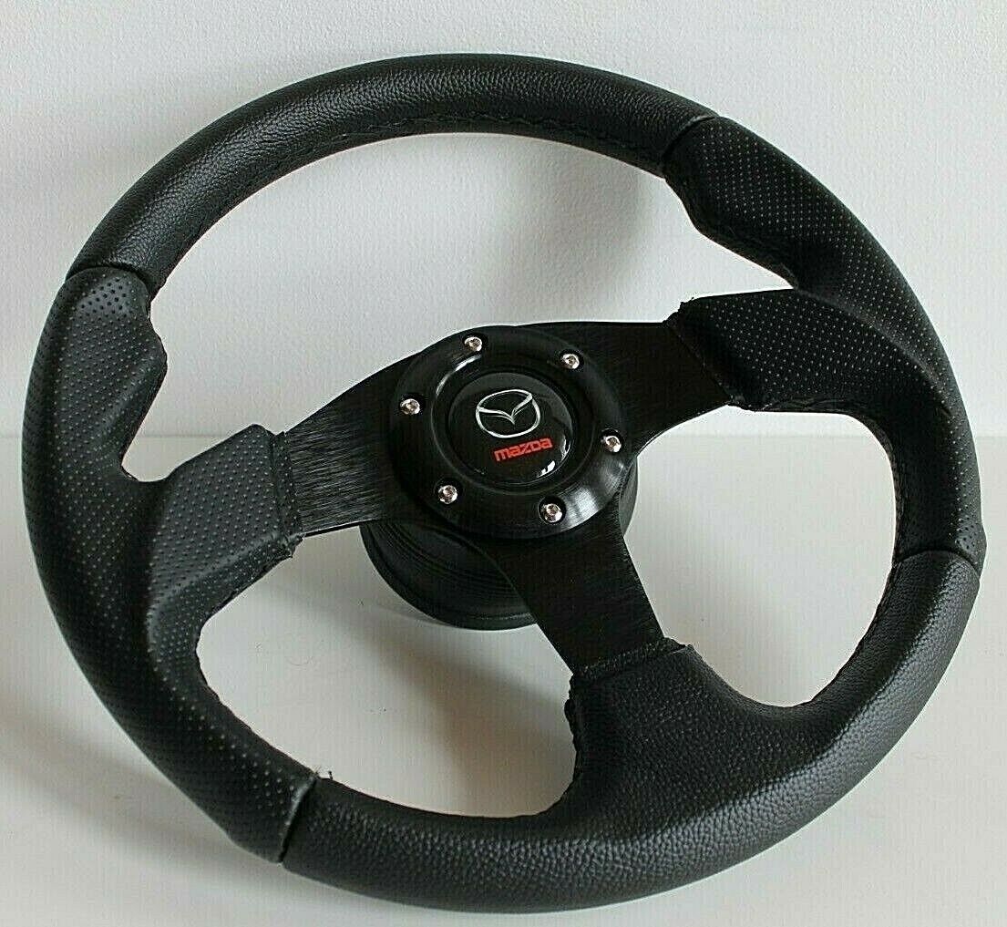 Steering Wheel fits MAZDA Miata MX5 Mx6 Lantis Perforated Leather sport 1989-03