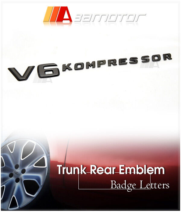 Chrome Black V6 KOMPRESSOR Side Emblem Badge fit for Mercedes W204 W212 W221 AMG