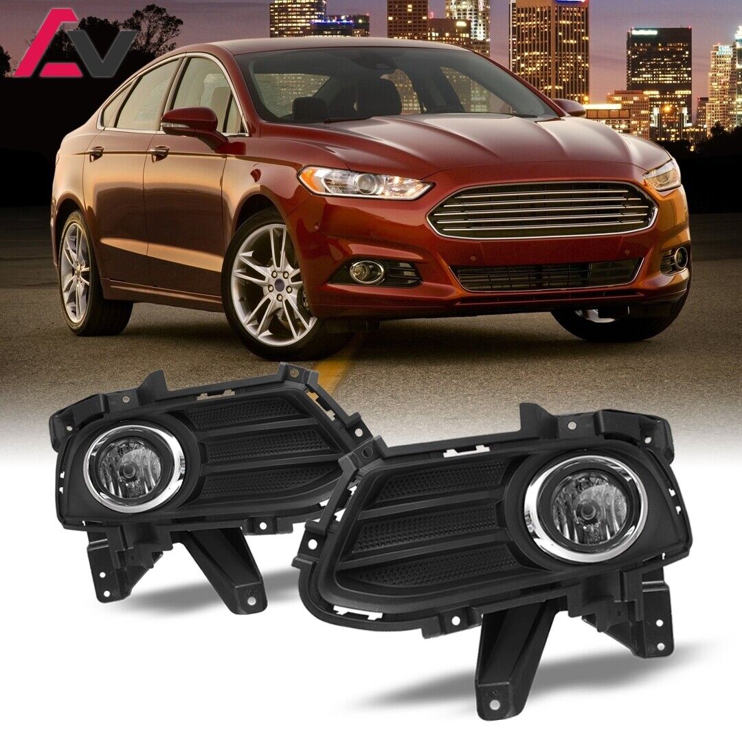 2013-16 For Ford Fusion Clear Lens Pair Bumper Fog Lights Lamp+Wiring+Switch Kit