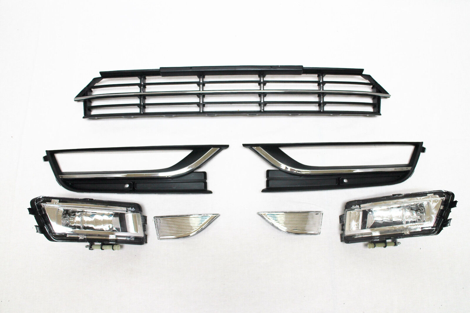 for 2012 -15 passat front bumper lower grille fog light reflector set  7pc 
