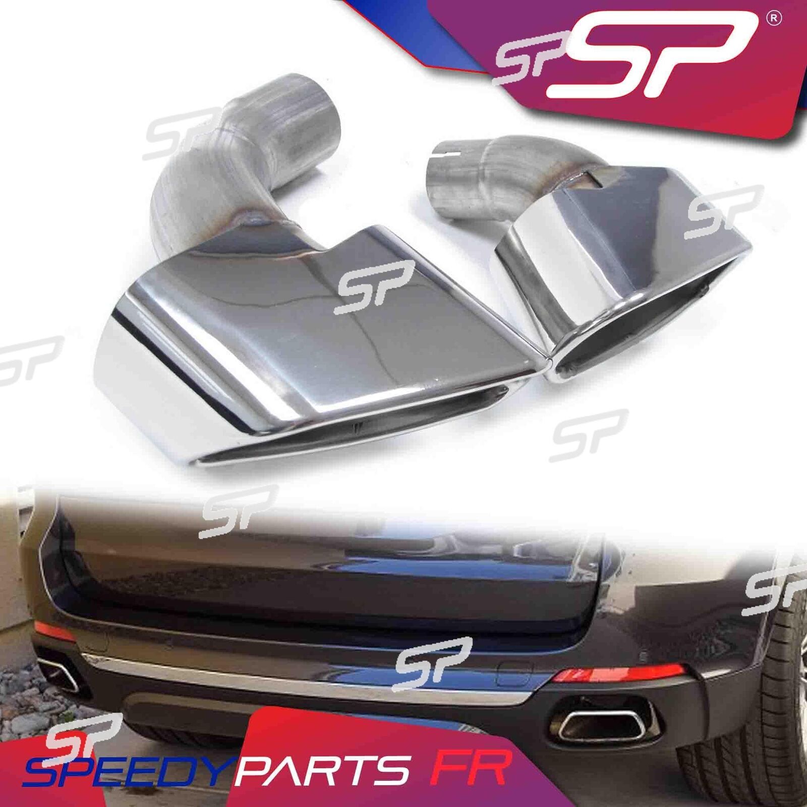 Sporty Exhaust Tips Pipes Chrome for BMW X5 F15 28i 2014-2018