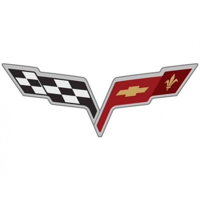 C6 Corvette Flag Logo Sticker Decals (5) for 2005-2013 Wheel Rim Center Cap