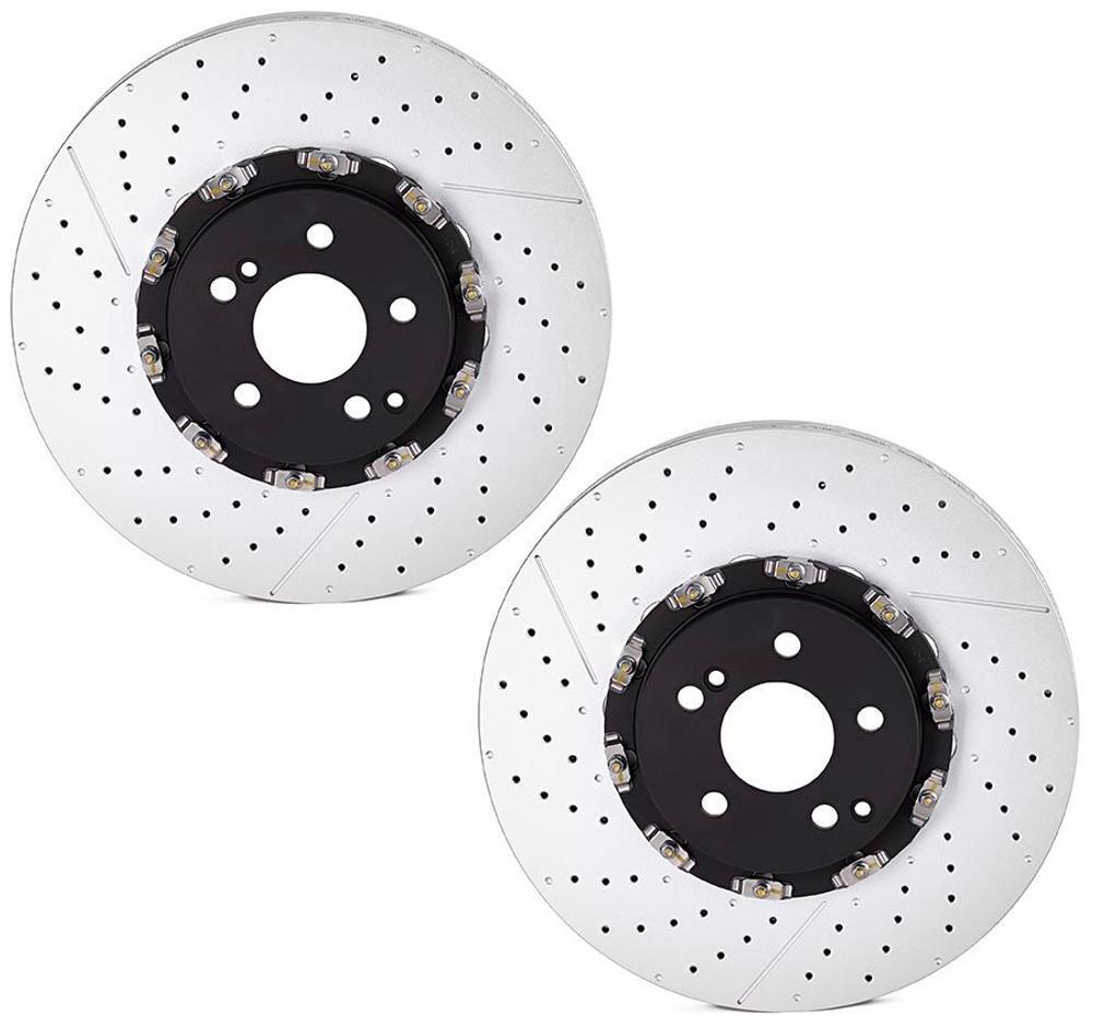 Brembo Set 2 Front Drilled Slotted Disc Rotors For MB W204 W219 C209 W211 R172