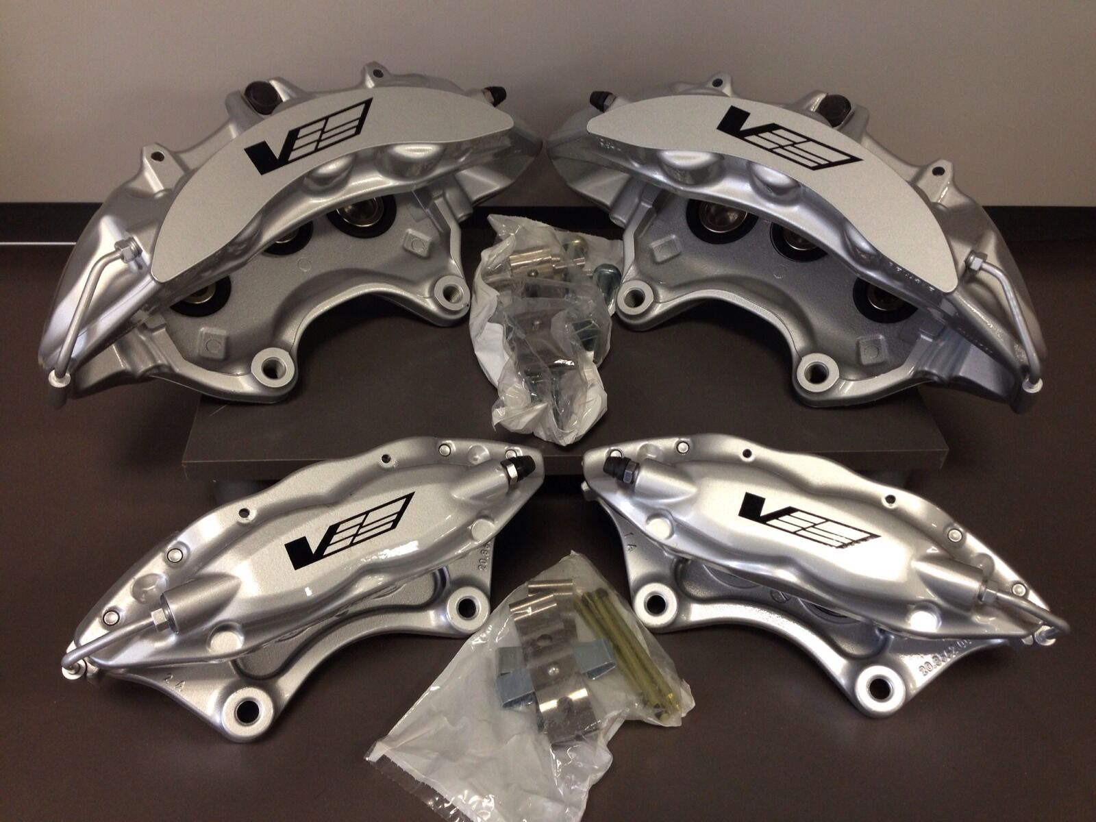 Cadillac CTS-V 6 Piston Silver Brembo Calipers Front & Rear set of 4 25912477 