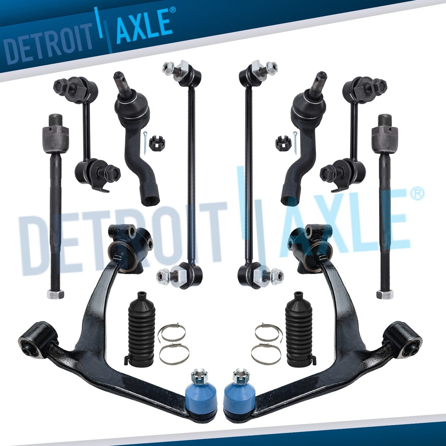 For 2003 - 2008 Infiniti FX35 FX45 Front Lower Control Arms + Tierods Sway Bars