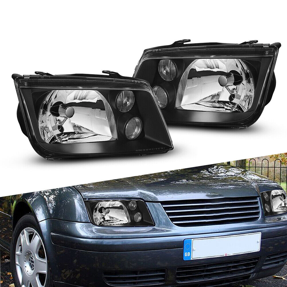 Black For 1999 2000 03 2001 02 04 05 VW Jetta/Bora MK4 Headlight Lamp Left+Right