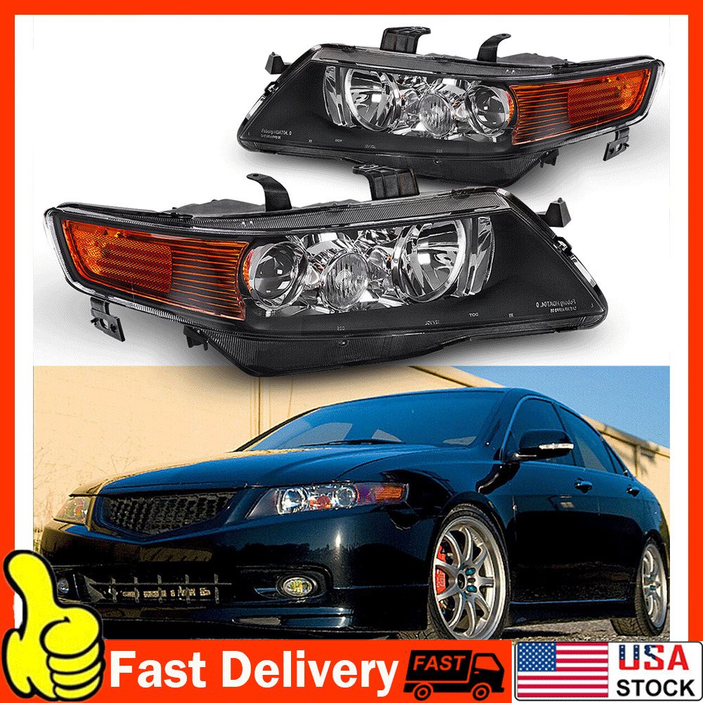 For 2004-2008 Acura TSX CL7 CL9 Chrome Clear Factory Style Projector Headlights