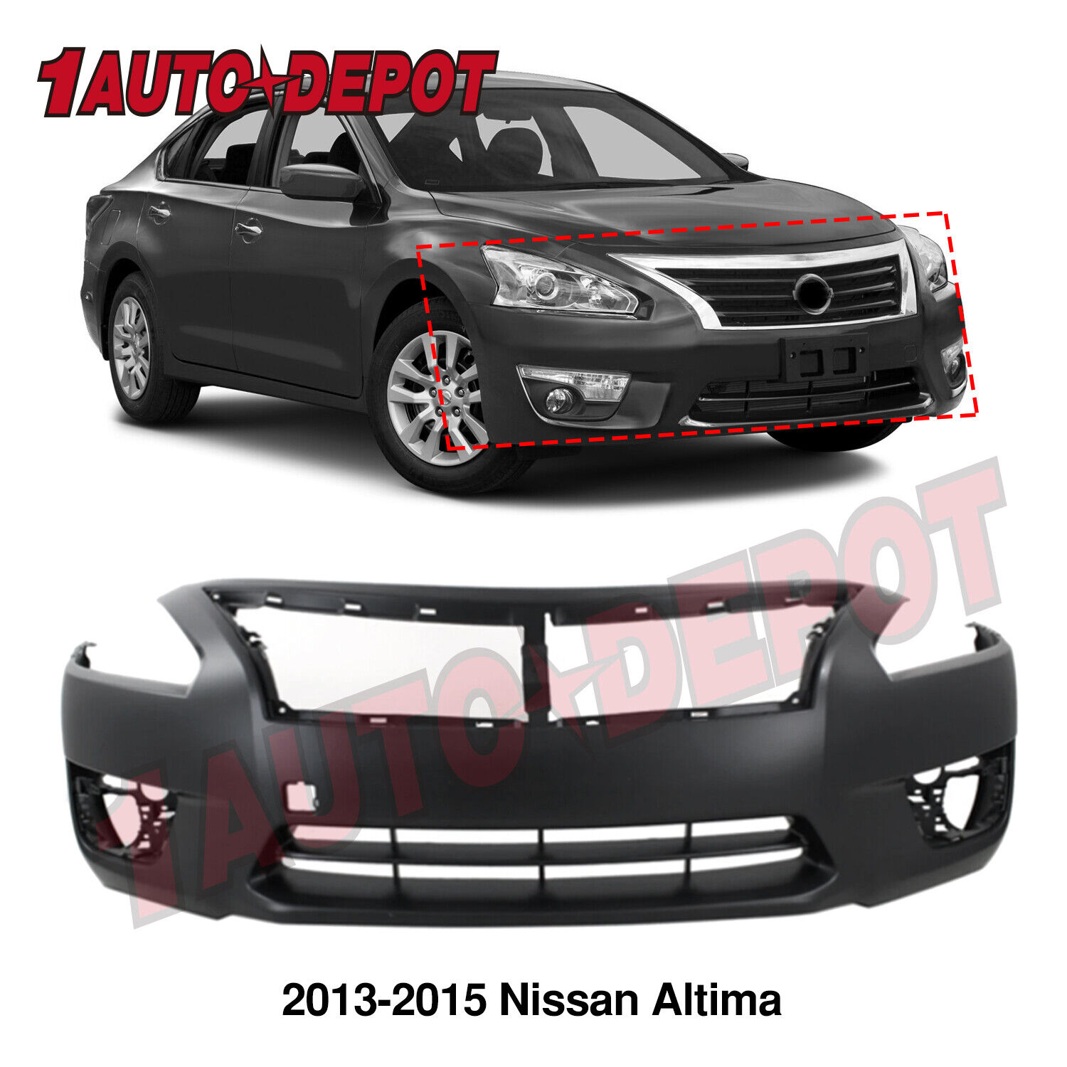 New Primed Front Bumper Cover for 2013 2014 2015 Nissan Altima NI1000285 