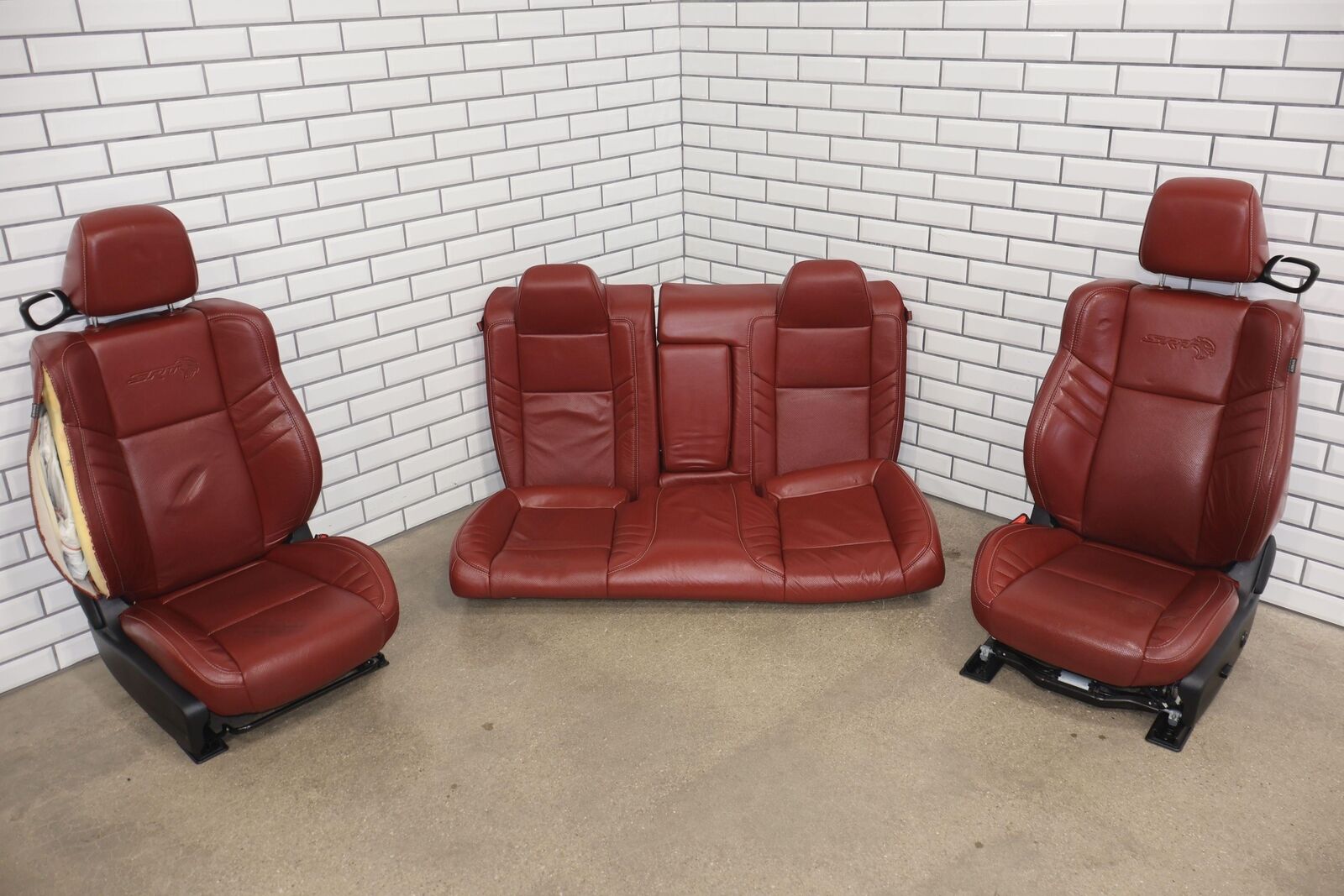 15-22 Dodge Challenger Hellcat Leather Heated & Cooled Seats Set (Demonic Red)