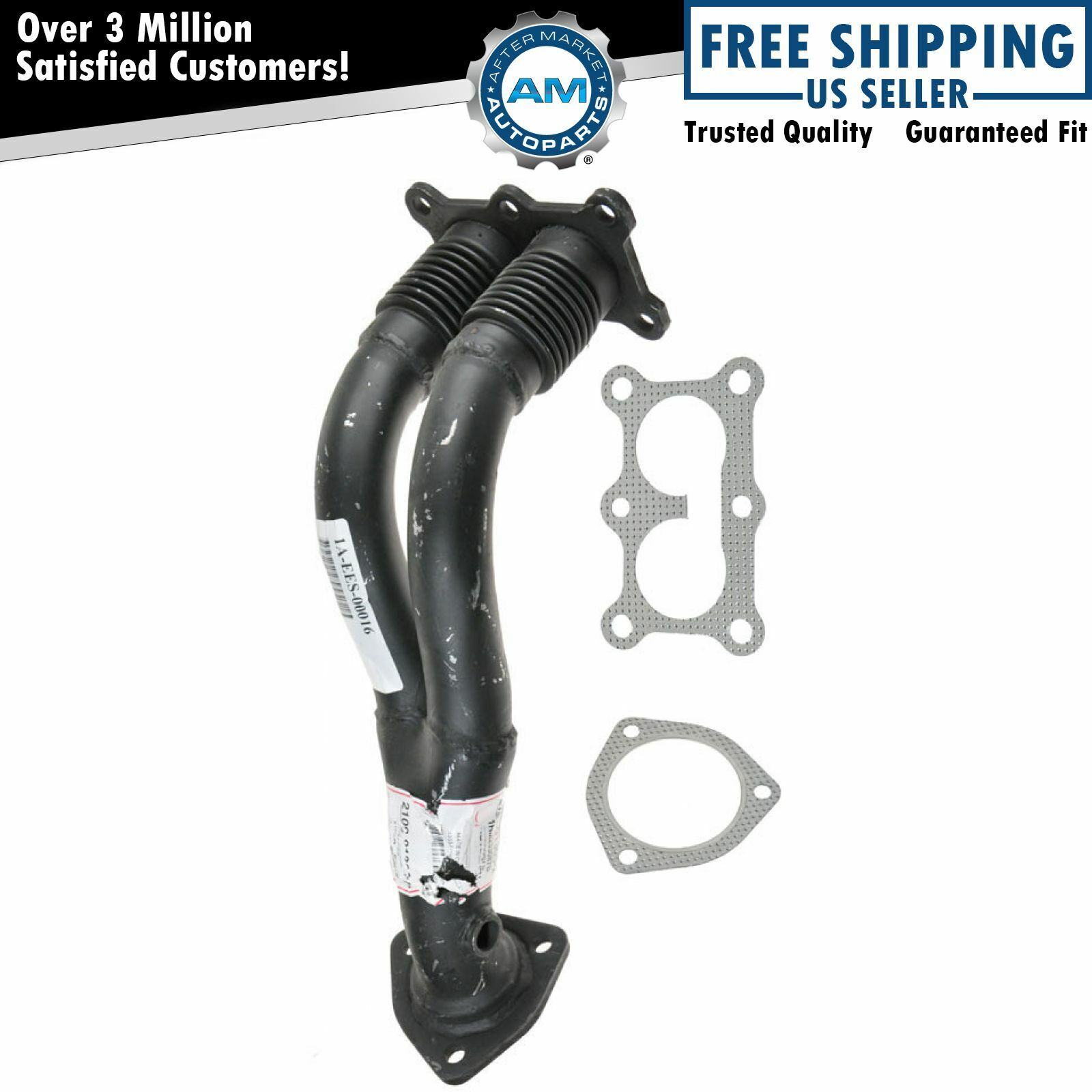 Front Exhaust Down Pipe w/ gaskets Kit Set for Jetta Cabrio VW 2.0L L4