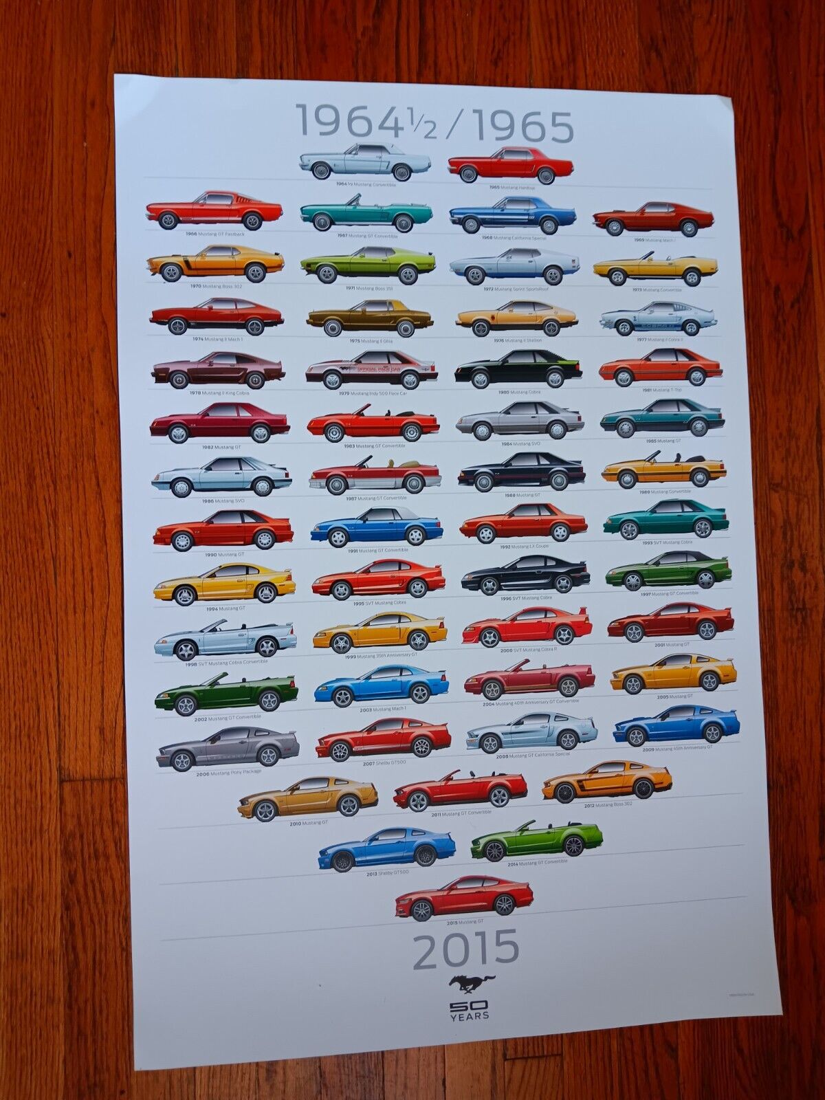 1964.5-2015 MUSTANG 50TH ANNIVERSARY POSTER 36X24