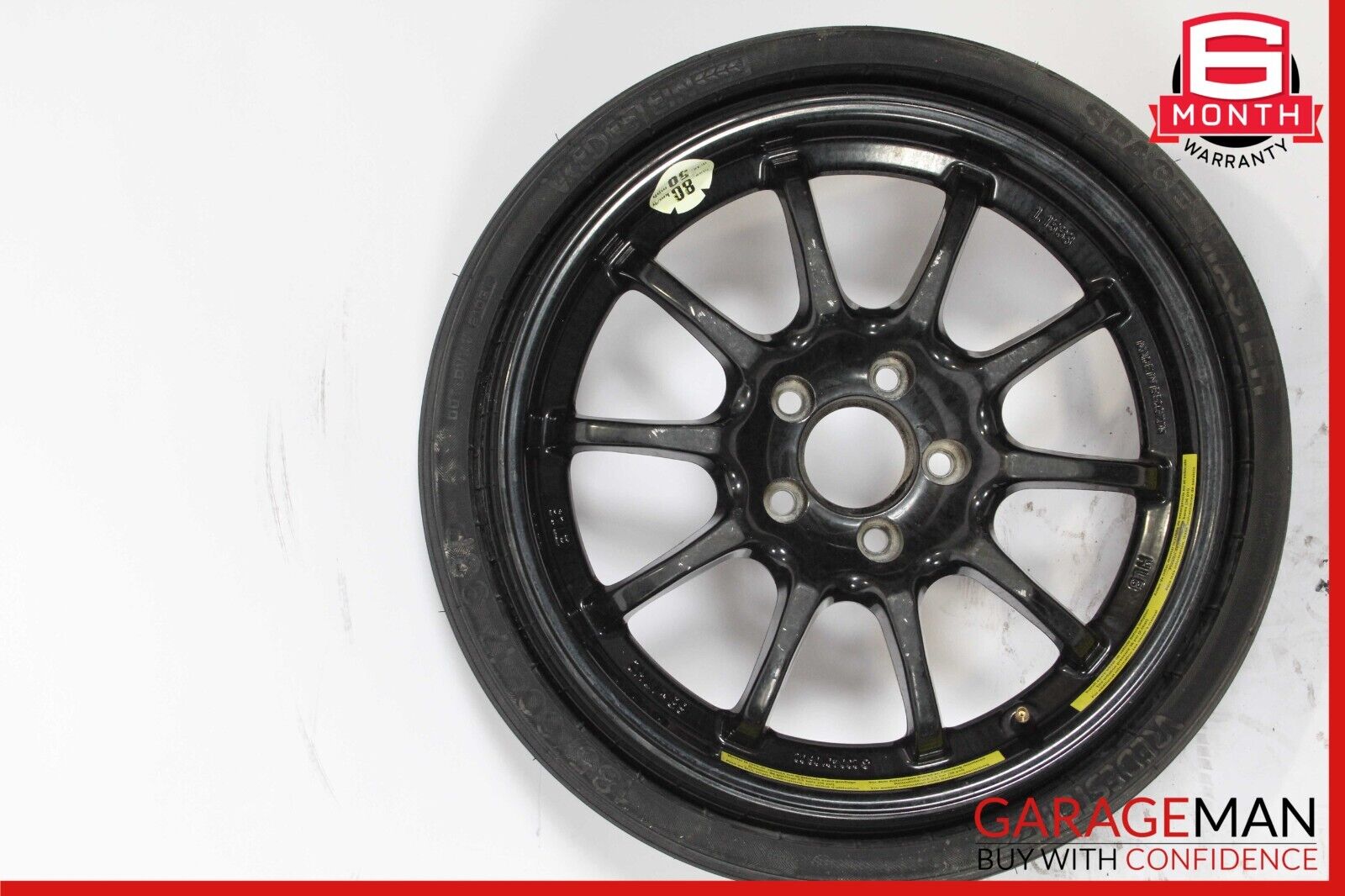 03-12 Mercedes R230 SL500 SL550 Emergency Spare Tire Wheel Donut Rim 17
