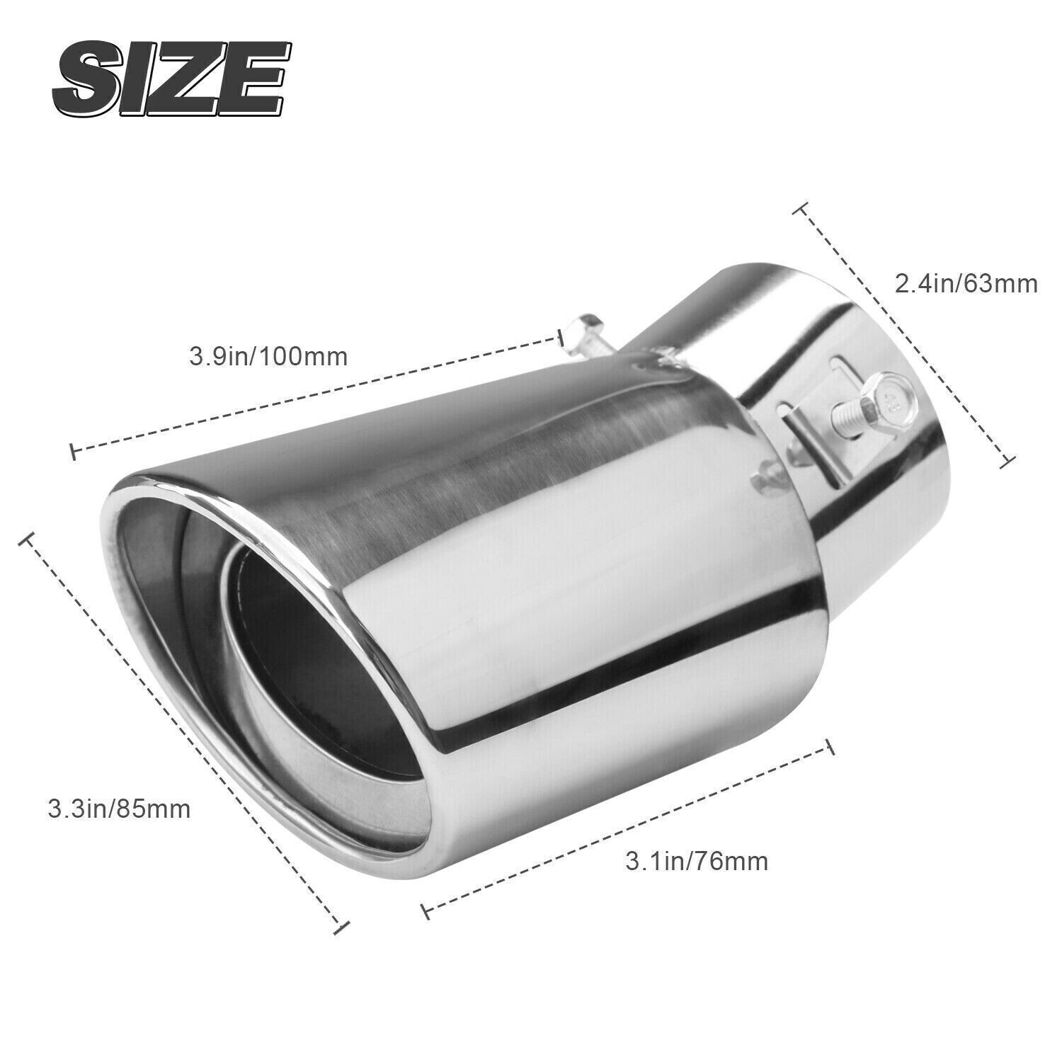 Stainless Steel Car Exhaust Pipe Tip Rear Tail Throat Muffler Round Accessories