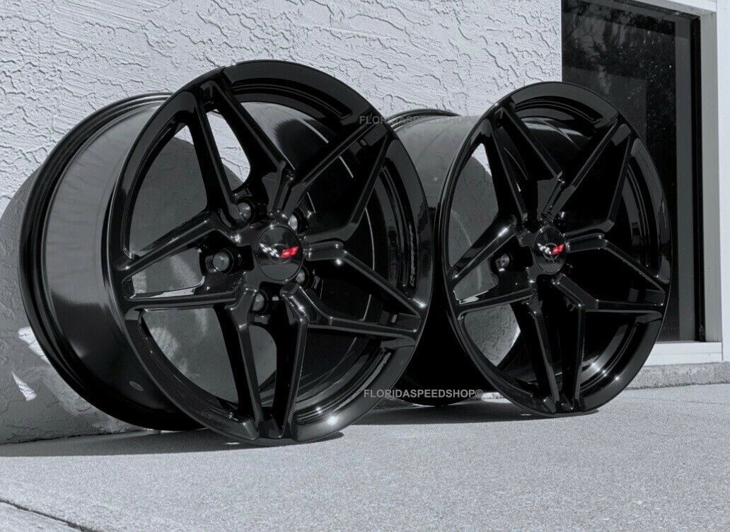 Gloss Black C7 ZR1 Style Corvette wheels for 1997-2004 Corvette C5/Z06  17/18\