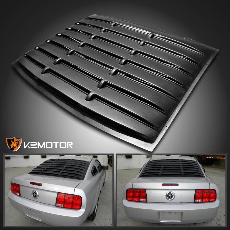 Fit 2005-2014 Ford Mustang GT Rear Back Window Louver Black