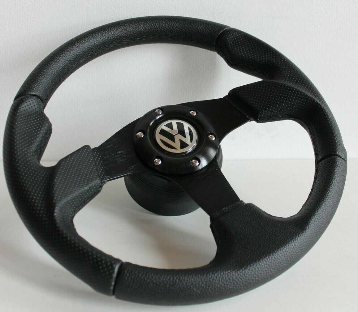 Steering Wheel fits For VW Golf Jetta Corrado Mk2 Mk3 Sport Leather 1988-1997