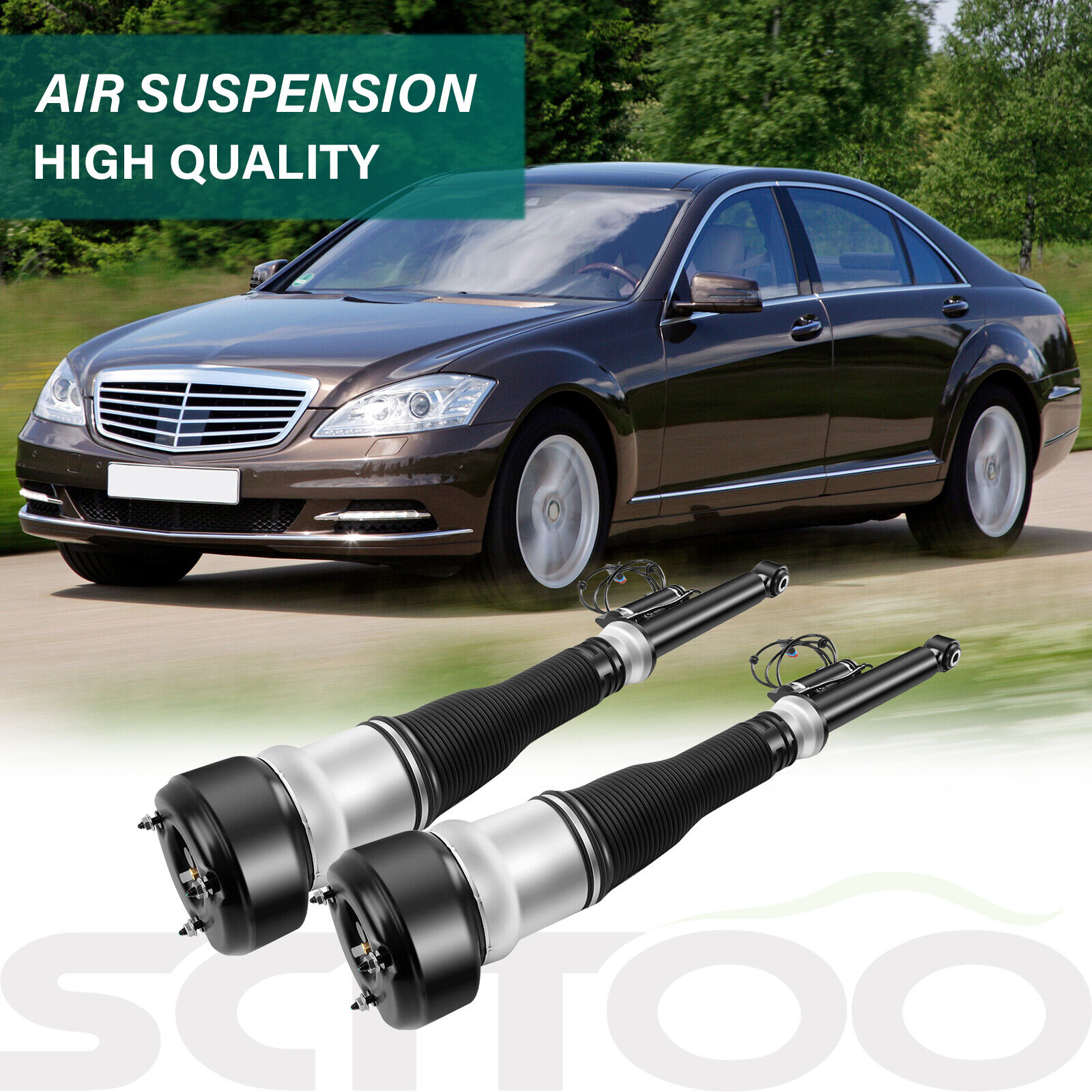 Rear Pair Air Suspension Struts For Mercedes W221 S500 S550 S600 CL550 4 Matic