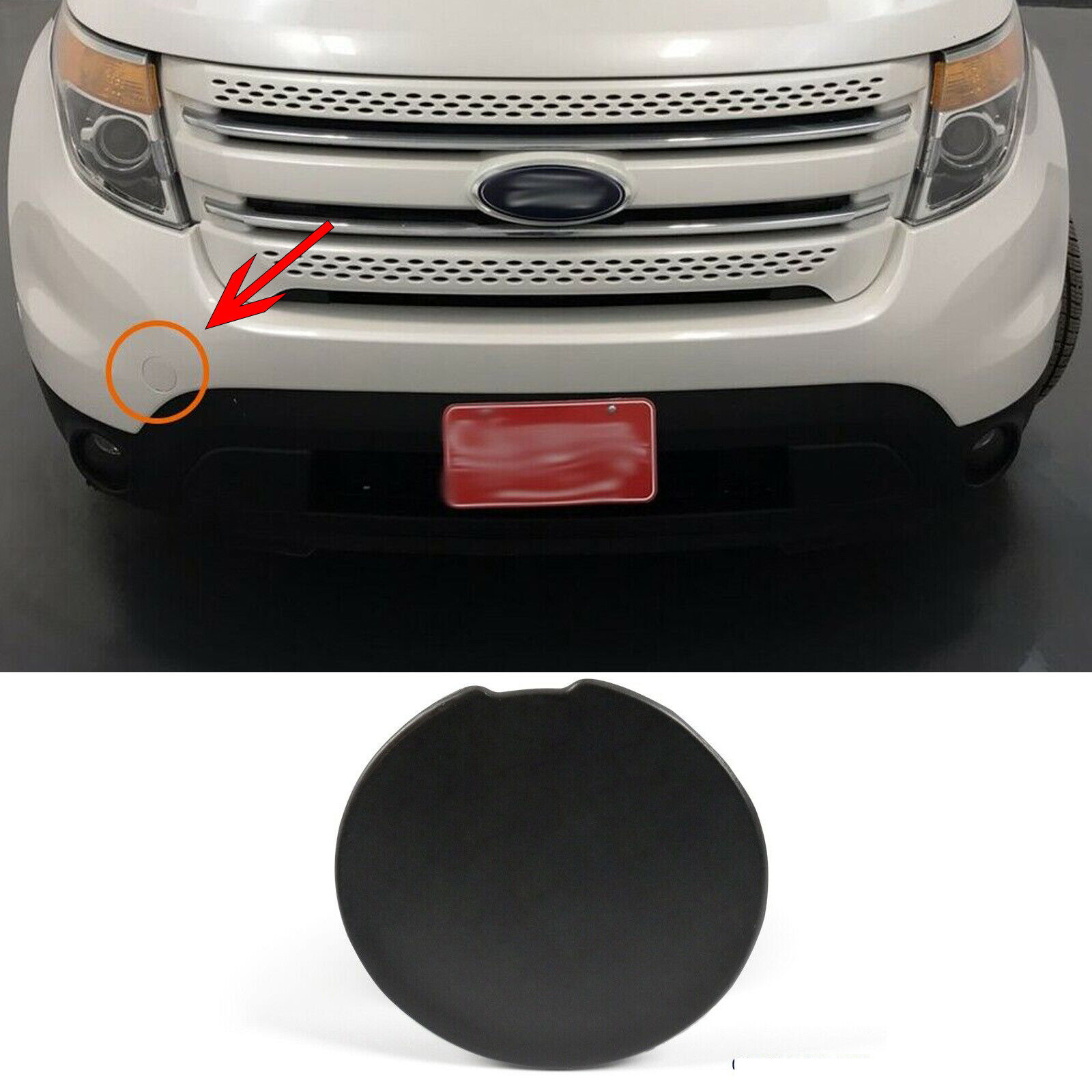 FIT FOR 2011-2015 FORD EXPLORER FRONT BUMPER TOW HOOK COVER BB5Z17A900APTM