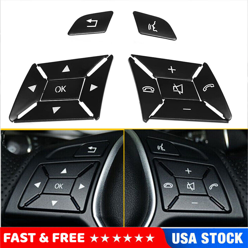 For Mercedes Benz E300 E350 E400 2012-2016 Black Steering Wheel Button Trim