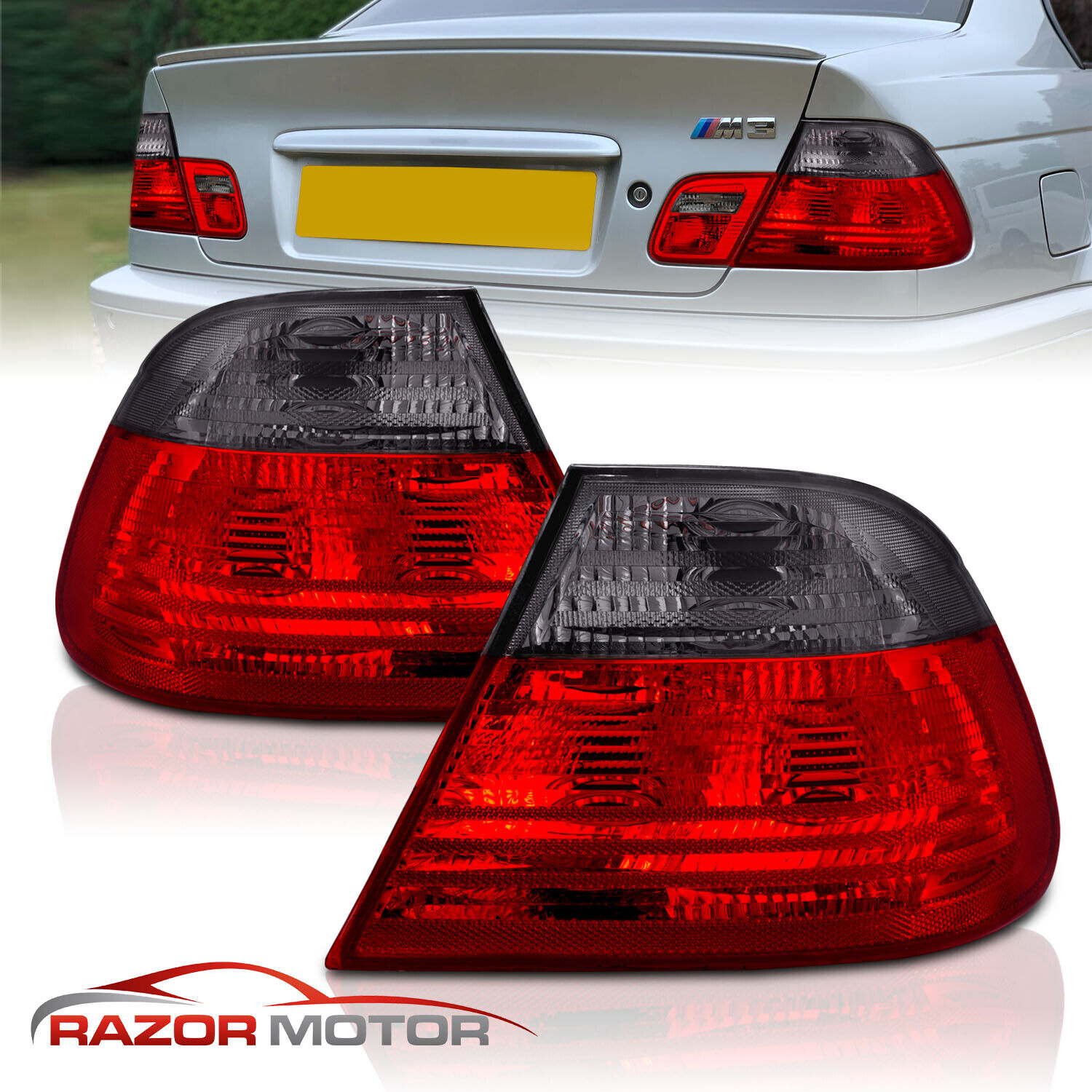 2000 2001 2002 2003 For BMW E46 325Ci/330Ci/M3 2DR Coupe Red Smoke Tail Lights