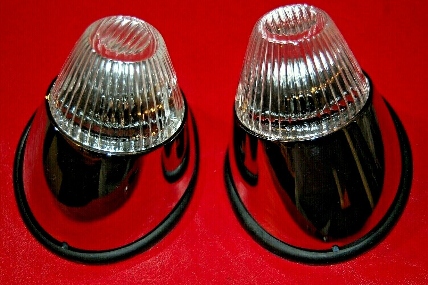VW KARMANN GHIA FRONT TURN SIGNAL LIGHTS, COMPLETE KIT, ALL CLEAR, ALL YEARS