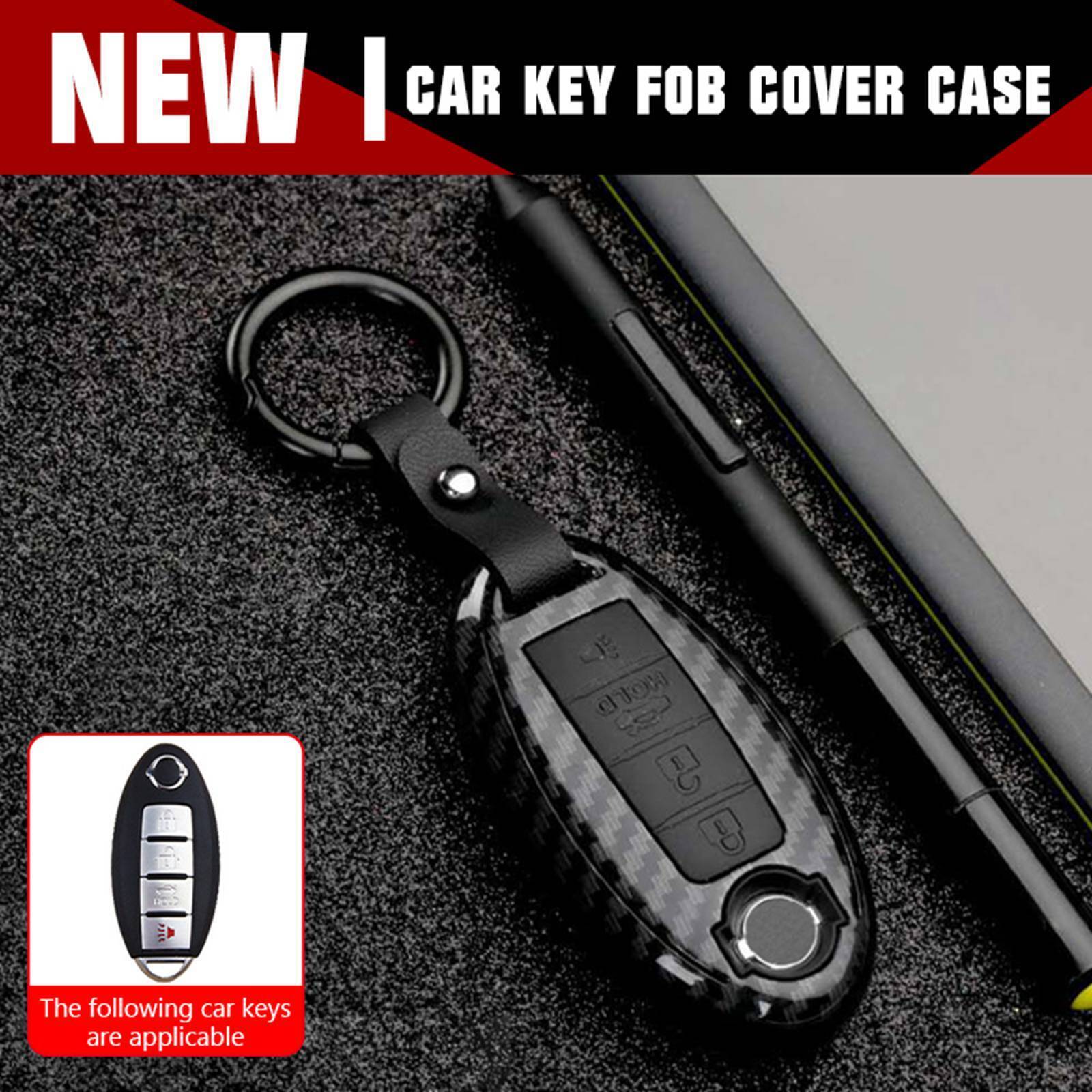 ABS Carbon Keychains Key Cover Case Fit for Nissan accessories