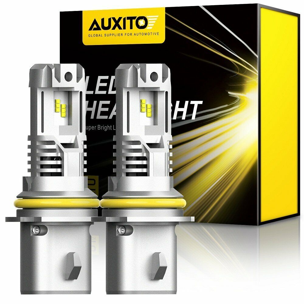 2X AUXITO 9007 HB5 LED headlight bulb 24000LM High/low beam 6500K White M3 EOA