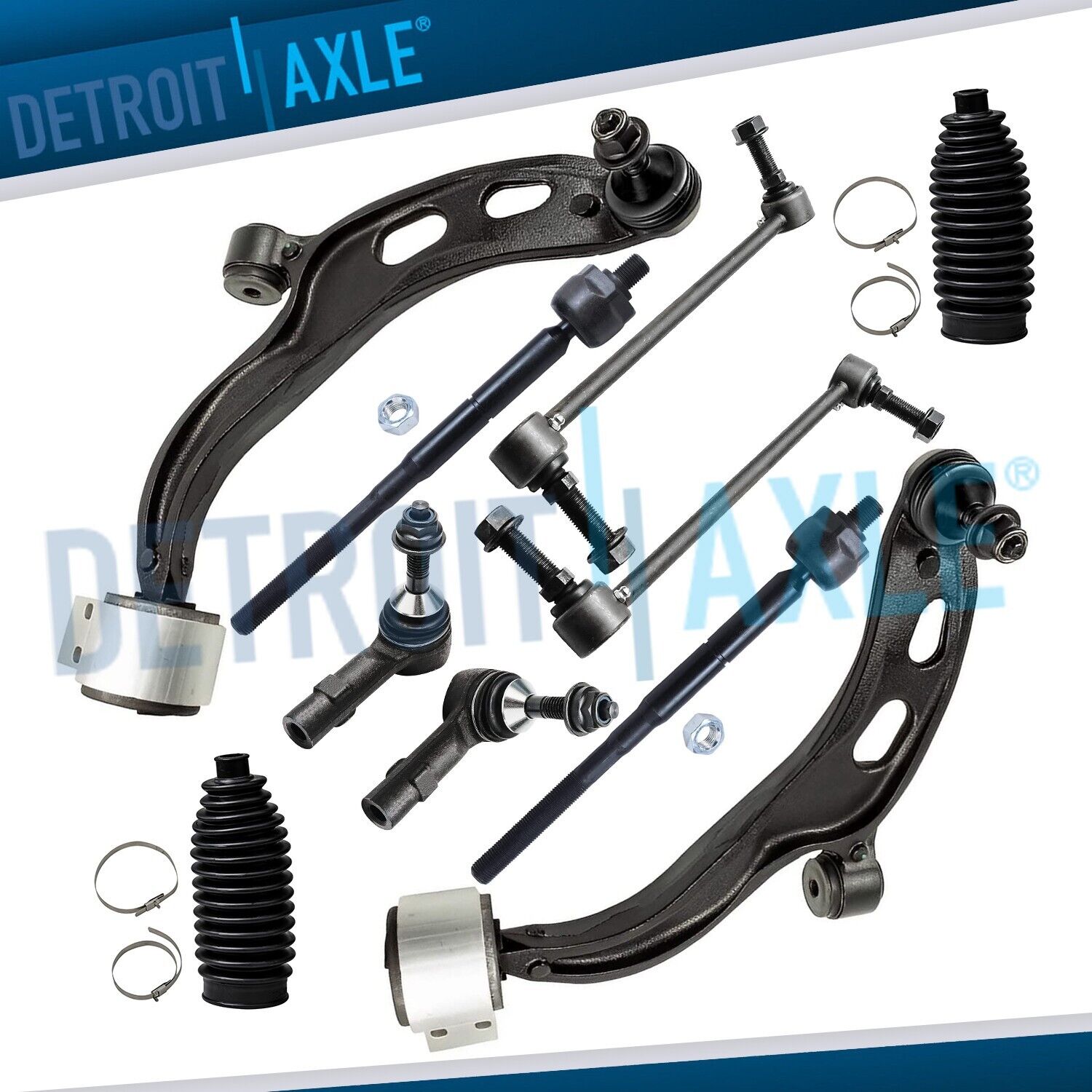 Front Lower Control Arms Sway Bars Tie Rods for Ford Taurus Flex Lincoln MKS MKT