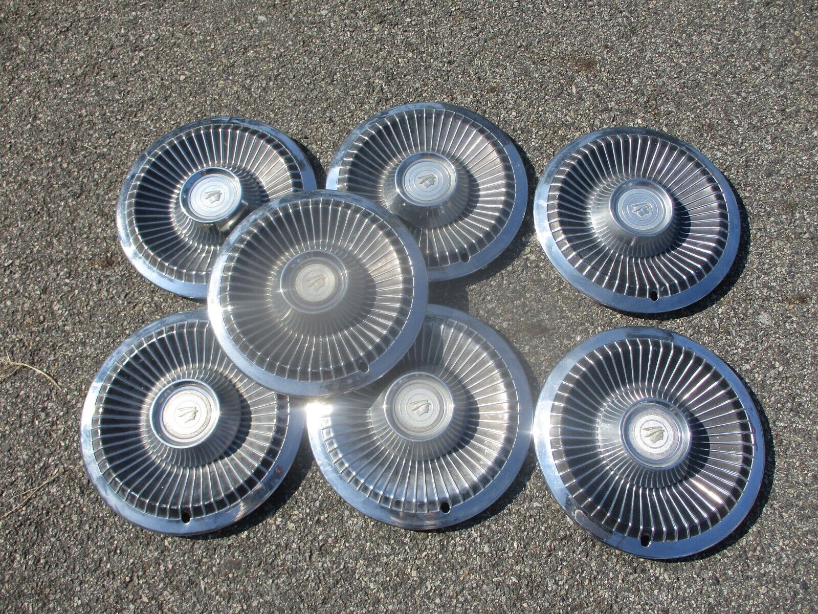 Huge lot of 7 factory 1968 Mercury Comet 14 inch hubcaps wheel covers