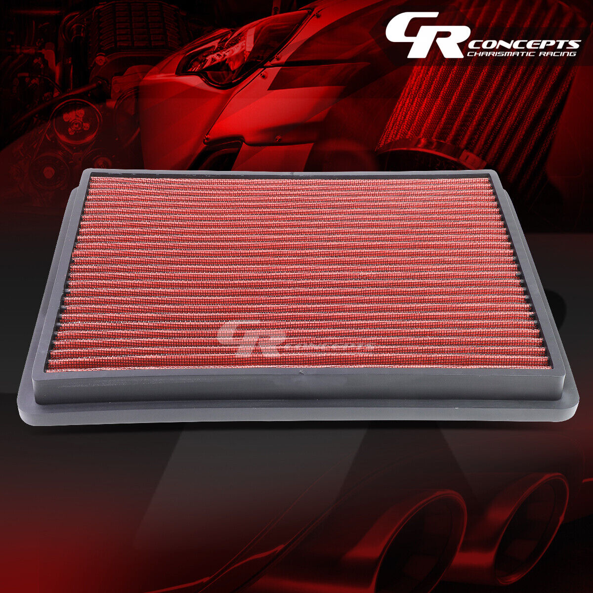 RED WASHABLE FLOW AIR FILTER PANEL FOR 99-17 CHEVY/GMC SILVERADO/SIERRA TAHOE